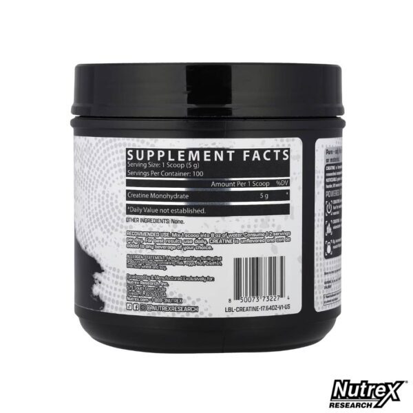 Nutrex Creatina Monohidratada 500gr x100 Servicios