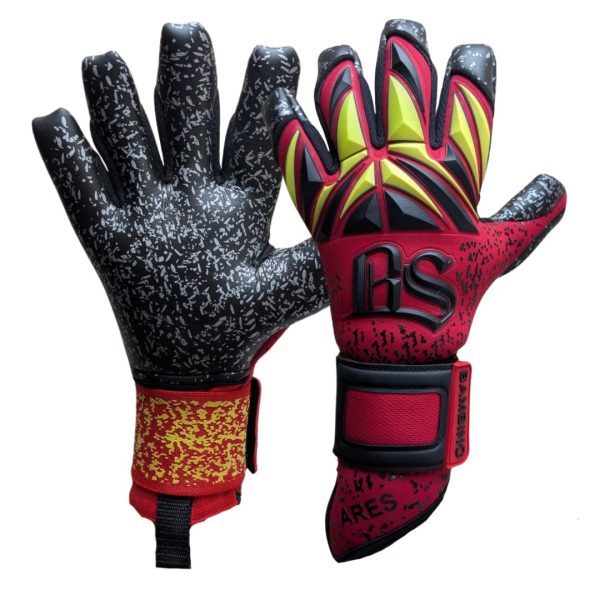 Bambino Guantes de Arquero Semi Pro Ares 26-27 Rojo Negro Amarillo