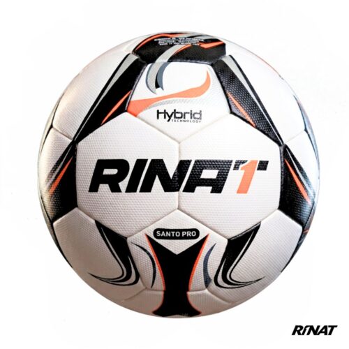 RINAT - BALON N5 santo loco Rinat Balon de Futbol Santo Loco Pro Blanco Negro Naranja Nº5