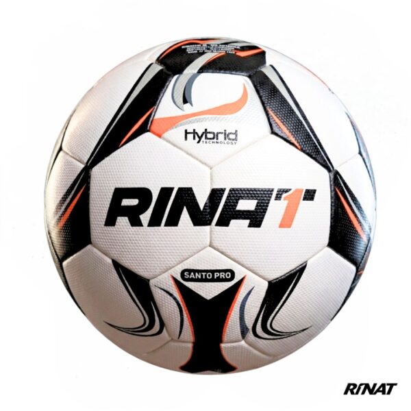 RINAT - BALON N5 santo loco Rinat Balon de Futbol Santo Loco Pro Blanco Negro Naranja Nº5