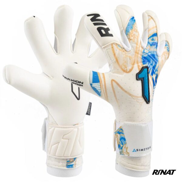 RINAT GUANTES DE ARQUERO ASIMETRIK AERO PRO BLANCO AZUL DORADO Rinat Guantes de Arquero Asimetrik Aero Pro Blanco Azul Dorado