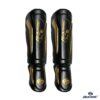 Ranic Par de Protectores Tibiales PU Calavera Negro Dorado