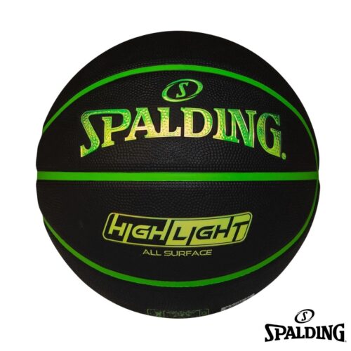 Spalding Balon de Baloncesto Highlight All Surfaces Negro Neon No7