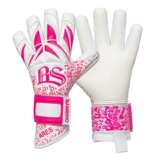 BAMBINO GUANTES ARES PROFESIONAL - BLANCO ROSA (2) Bambino Guantes de Arquero Ares 26-27 Blanco Rosa