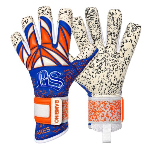 BAMBINO GUANTES ARES SEMI PRO 26_27 - AZUL NARANJA BLANCO Bambino Guantes de Arquero Ares Semi Pro 26-27 Blanco Azul Naranja