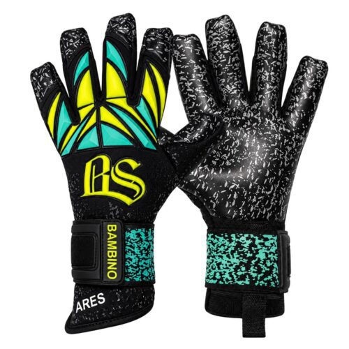 Bambino Guantes de Arquero Ares Semi Pro 26-27 Negro Amarillo