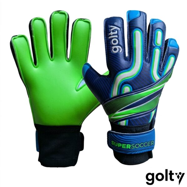 Golty Guantes de Arquero Entrenamiento SuperSoccer Ferulas Azul Verde